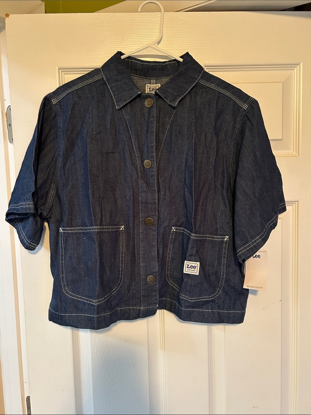 NWT Lee Dark Blue Short-Sleeve Denim Top/Jacket